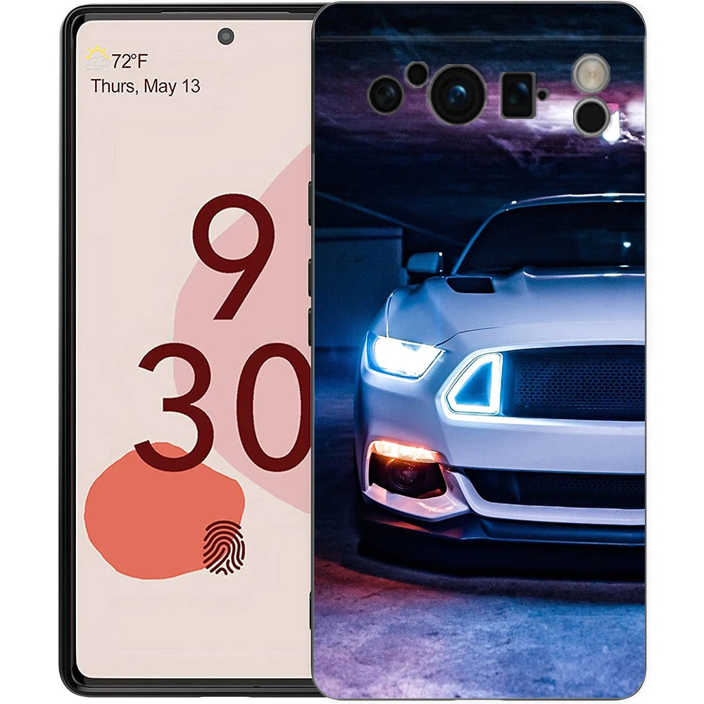 Sport Car Design Black Silicone Shockproof Phone Case