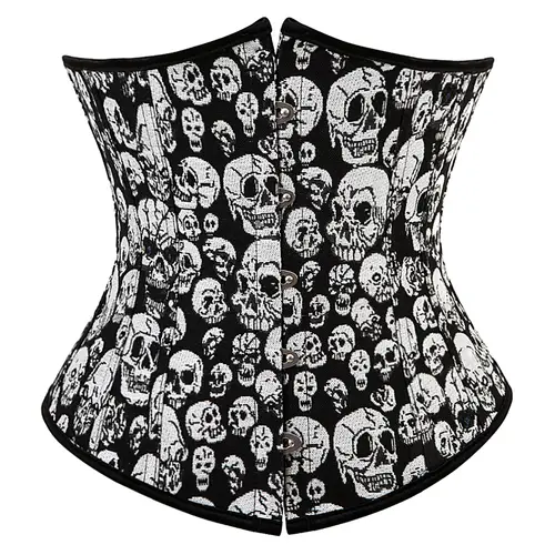 Underbust Corset Plus Size Gothic Corset Cincher Medieval Corsets for Women Jacquard Vintage Waist Corset Top Black White Purple - Image 23