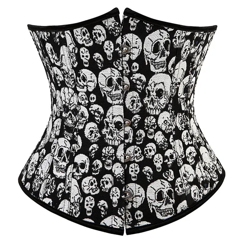 Underbust Corset Plus Size Gothic Corset Cincher Medieval Corsets for Women Jacquard Vintage Waist Corset Top Black White Purple - Image 23