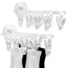 Clothes Drying Rack Laundry Foldable Drip Hanger with 9 Clips, Wall Mounted Suction Cup Clothespins for Socks Gloves Towels 1