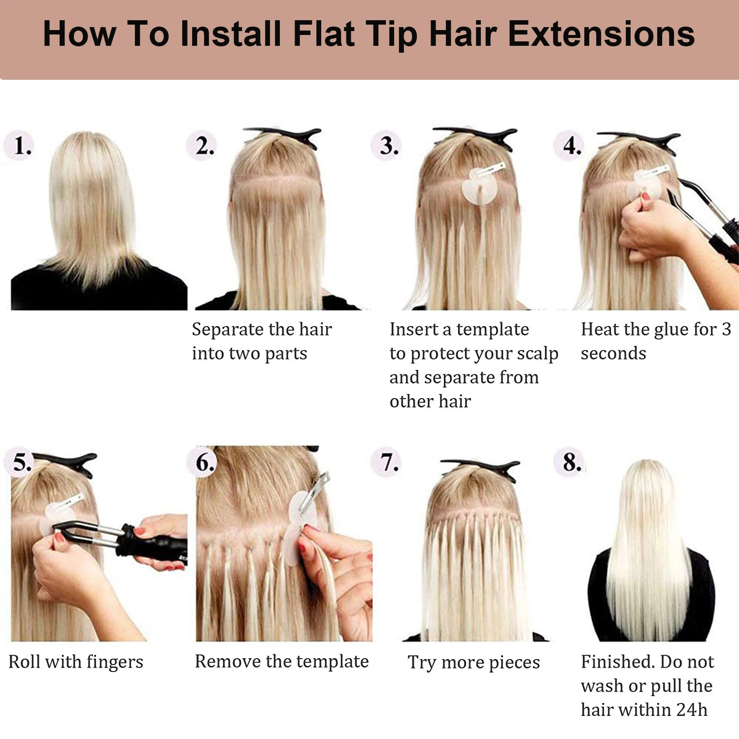 Human hair extension Straight Flat Tip Human Hair Extensions Natural Original Keratin Capsules 0.8g/1g/Strand 50pcs Fusion Extensions For Hair