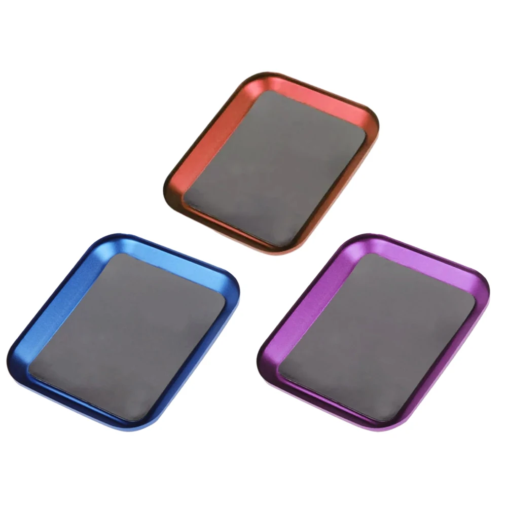 Magnetic Mini Screw Mat Tray Storage Plate Aluminum Alloy Pad Bits Box For Car Boat Drone RC Crawler Model Phone Repair Tools 1