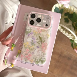 Spring Garden Floral & Animal Charm Transparent Soft Shell Phone Case - iPhone 15 (With Pendant)