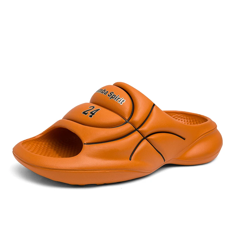 Original Men Slippers Summer Basketball Slippers Men Slides Outdoor Non-slip EVA Beach Shoes Soft Thick Man Slippers Big Size 47