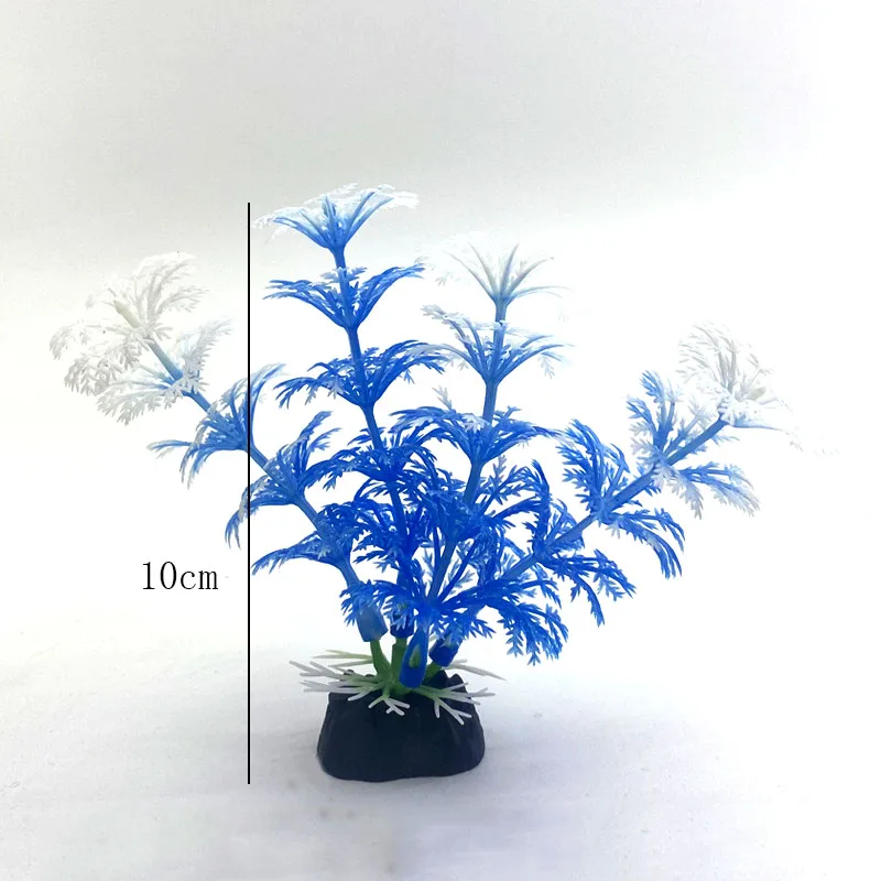 Vibrant Underwater Landscape Decoration - Green & Purple Aquatic Plants and Flowers