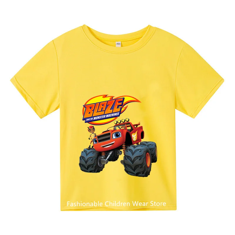 Blaze And The Monster Machines Cartoon Kids Divertenti T-Shirt Neonati Cool Summer T Shirt Bambini Top Ragazze Vestiti Tees