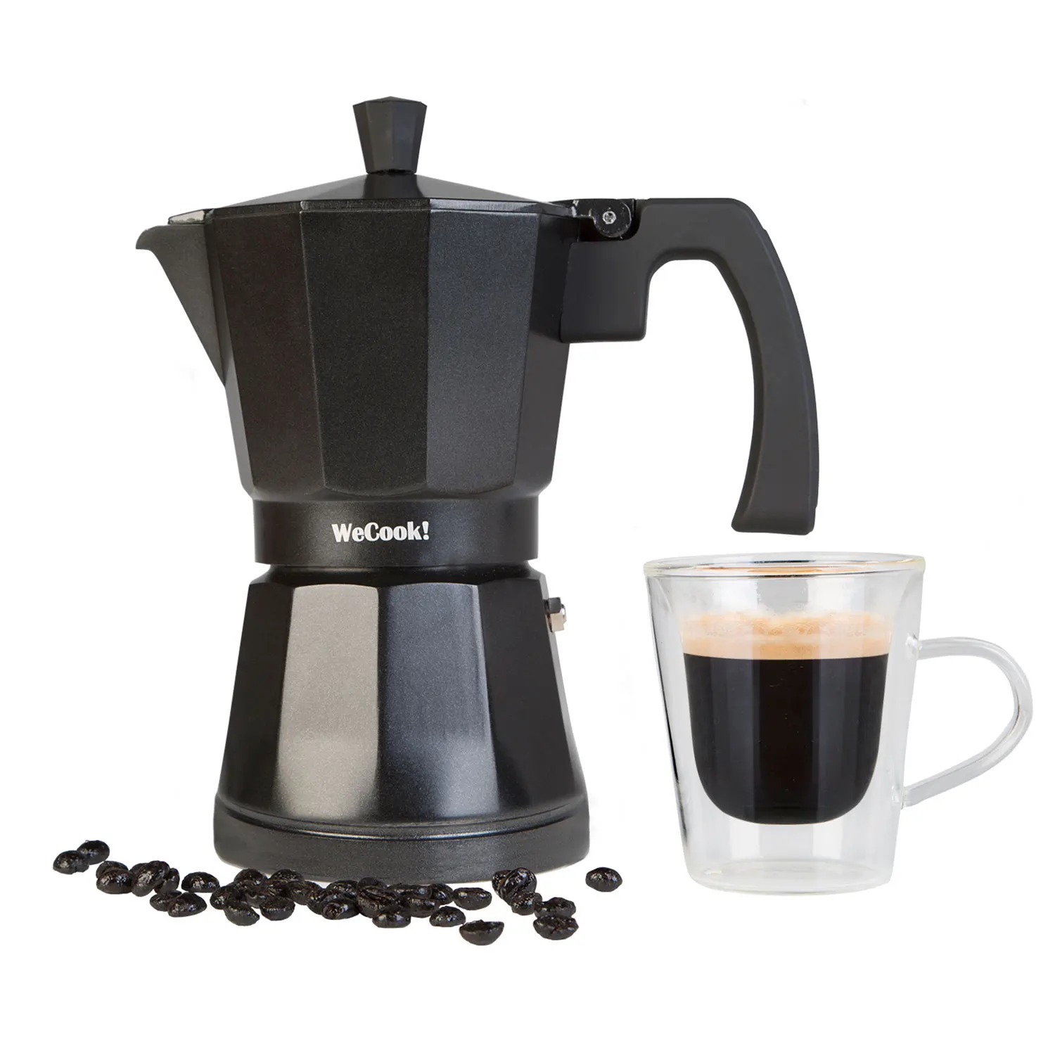 Wecook Luccia Italian Coffee Maker Induction 3 Cups Coffee, Aluminum