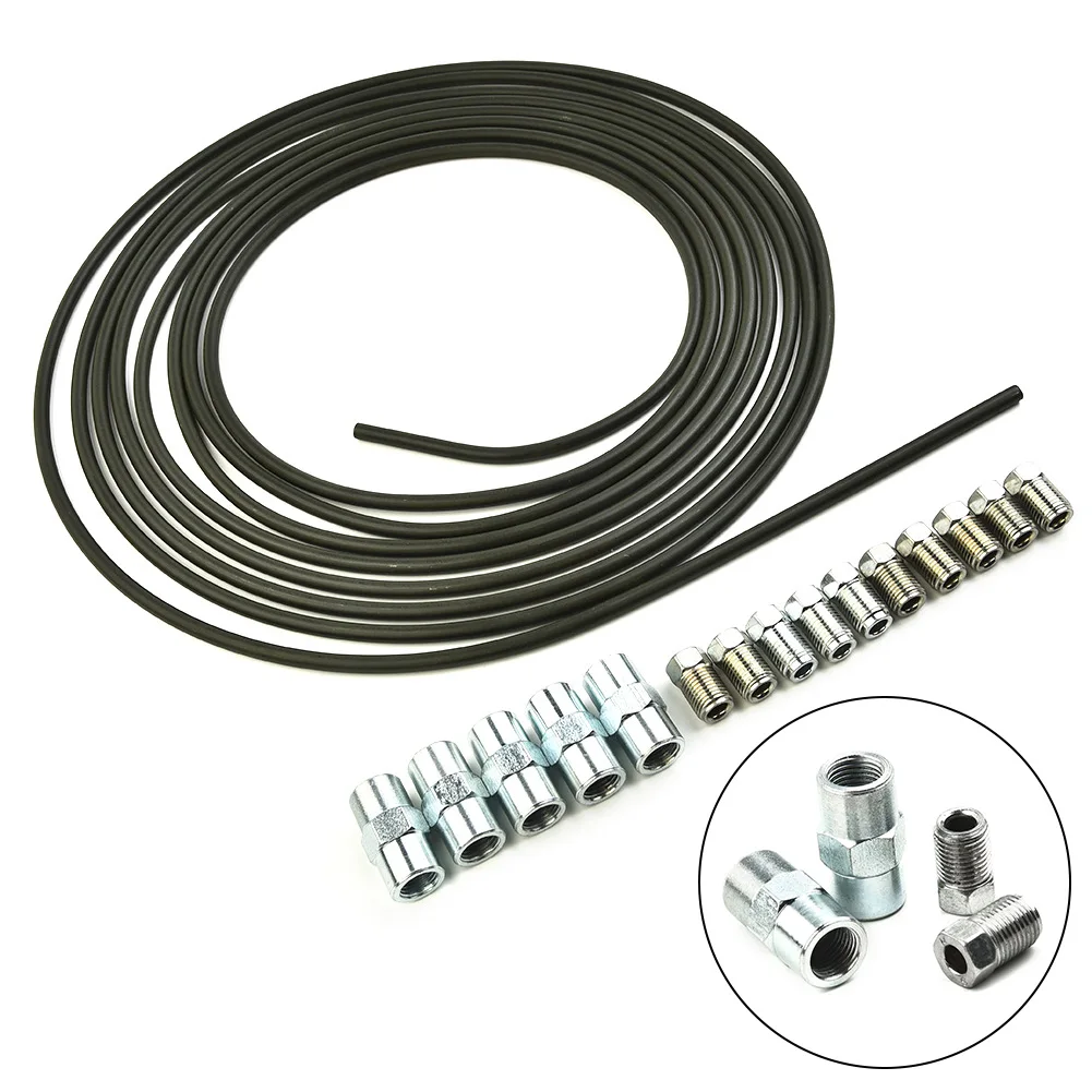 Brake Line Connector 5m Brake Line Brake Pipe Steel 4.75 Mm & 10 Screw Connections & 5 Connectors Line Car Auto Accessories Parts Replacement
