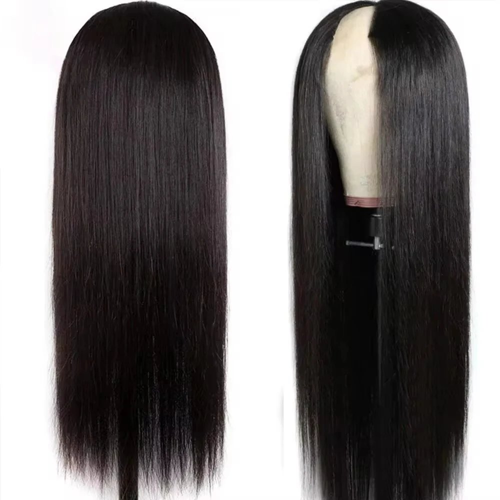 Brazilian V Part Wig Human Hair Nature Black Straight Human Hair Wigs 18-32inch 180% Density Straight Human Hair Wigs for Women