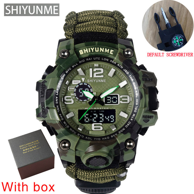 Men Military Watch LED Quartz Waterproof Male Wristwatch Fashion Outdoor Sports Digital Clock Watches Relogio Masculino
