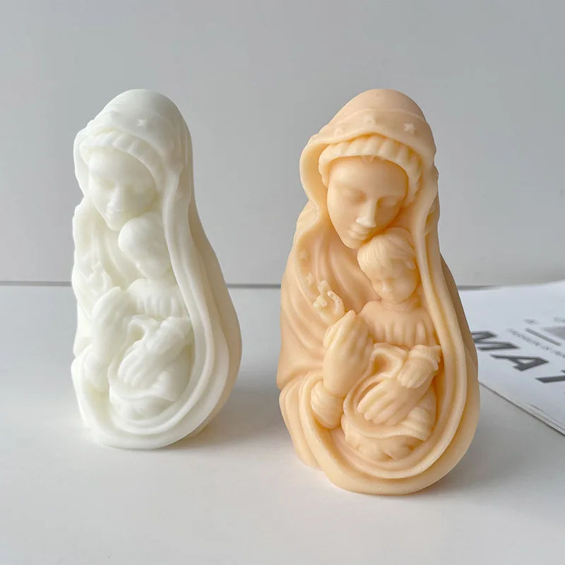 

AT0196 Virgin Mary and Baby Candle Silicone Mold DIY Nordic Flavor Candle Fragrant Stone Mold