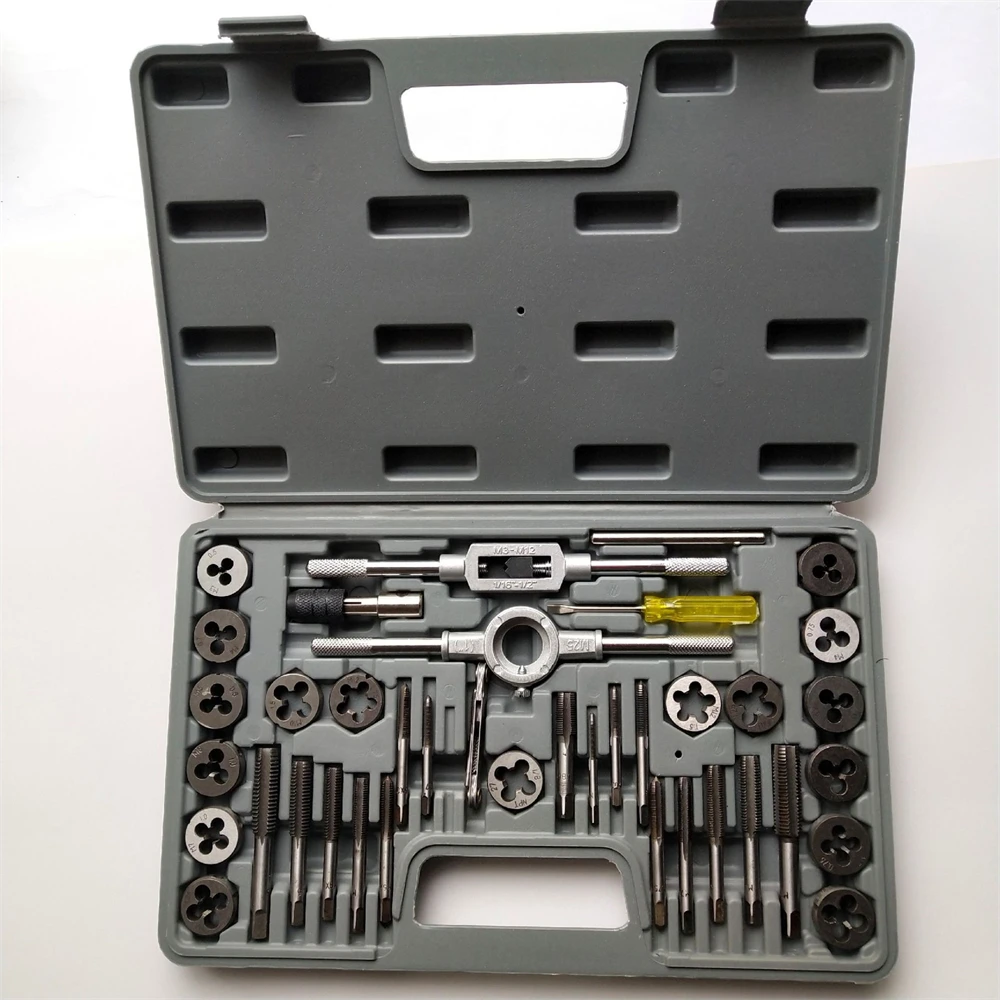 40 In 1 Tap And Die Set M3m12 Male Thread Screw Threading Tool Kit