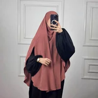 2025 Muslim Women Prayer Hijab Long Scarf Abaya Large Overhead Robe Islamic Clothing Plain Long Khimar Eid Ramadan Headdress