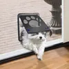 Plastic Pet Lockable Screen Door Automatic Lock Weatherproof Dog Flap Door Ventilation Magnetic Flap Self-Closing Pet Door 2