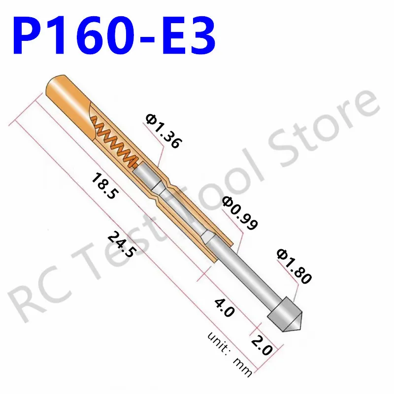 

100 шт. пружинный тестовый зонд P160-E3, диагональ 24,5 мм