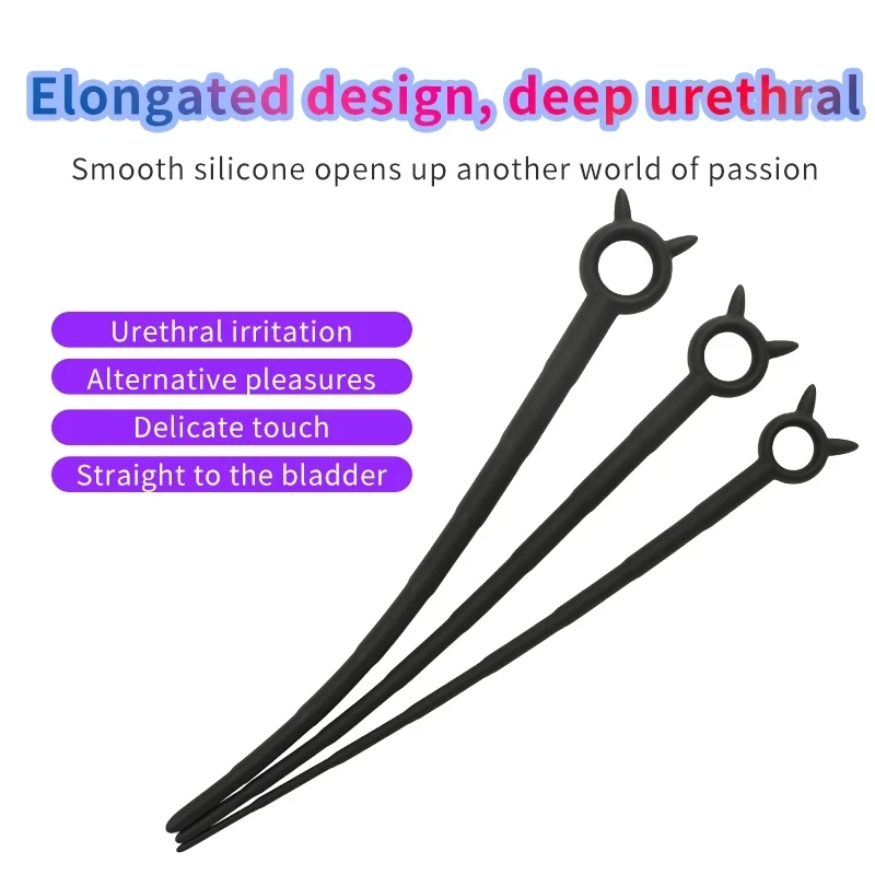 Men Urethral Silicone Plug Trainer Dilator Sounds Catheter Stretching Tube Extra Long Horse Eye Irritation Inserts Penis Sex Toy penis sex toys