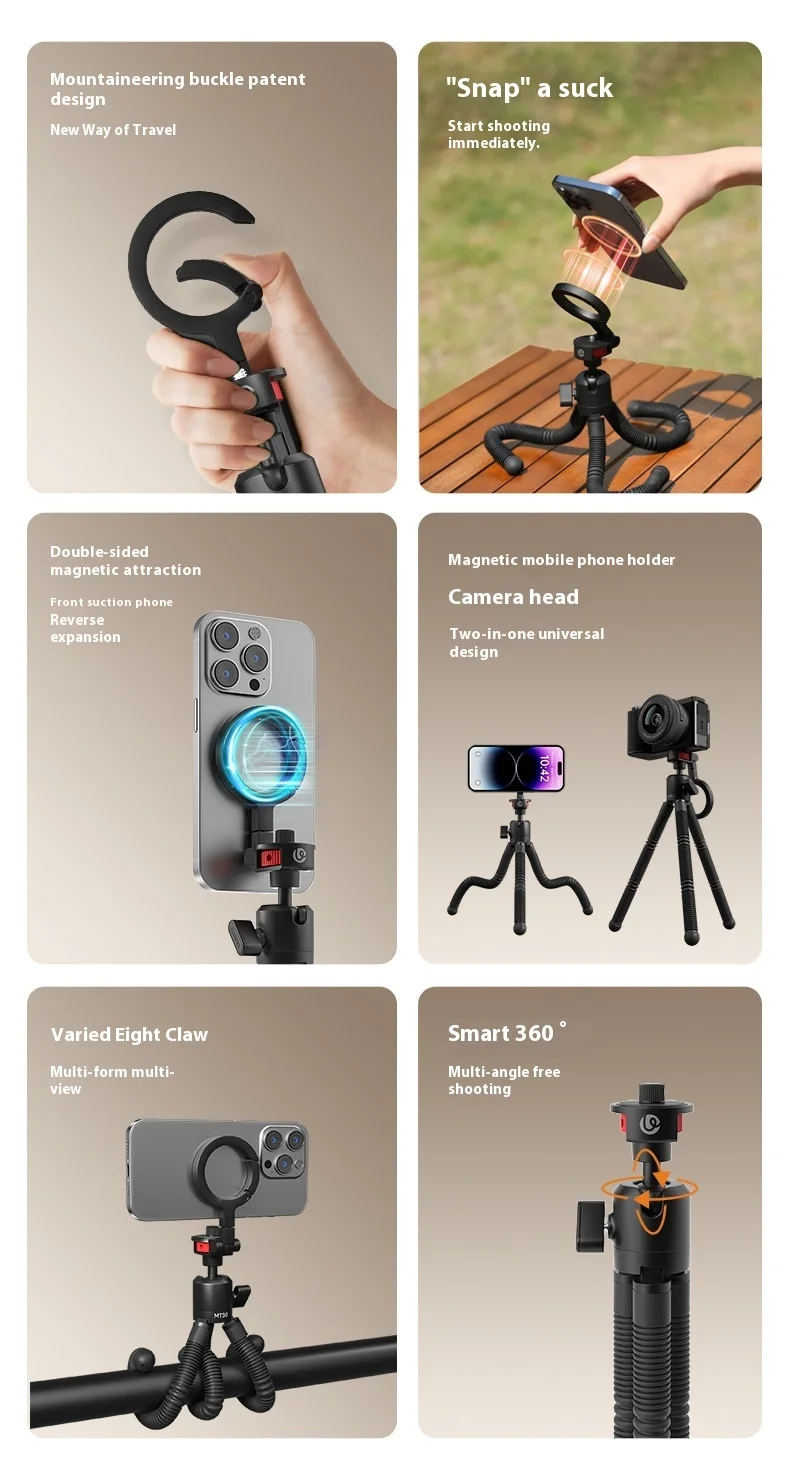 Ulanzi MT30 Tripod Magnetic Flexible 360° description image 3