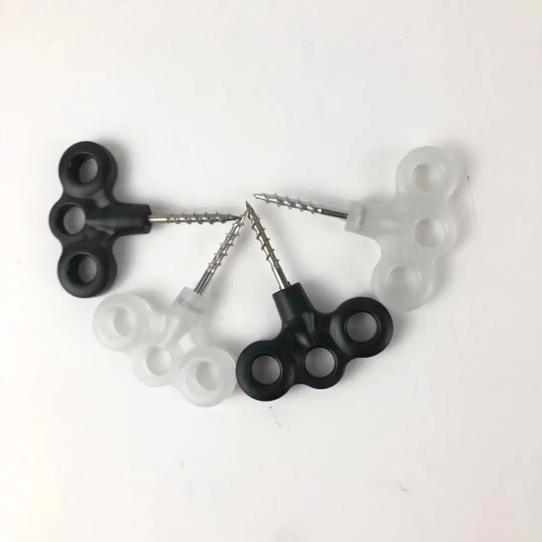 Description Picture 3 of item5Pc Camping Glow Deck Nails Outdoor Travel Hiking Tent Accessories 3 Holes Screw Spikes Luminous Metal Canopy Pegs Stakes