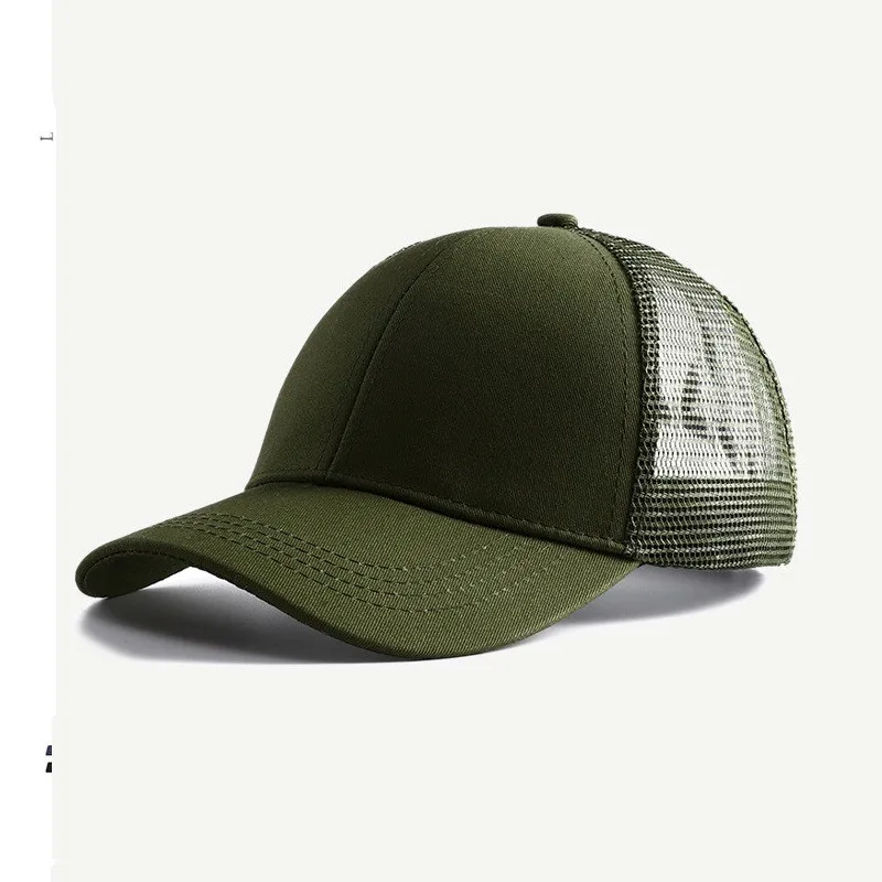 

Women's breathable trucker hat Custom logo sports hats Adult men casual leisure cap Mesh backless snapbacks travel hats gorros