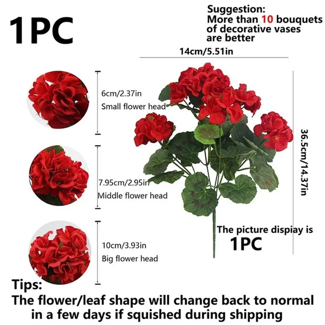 1Pc Bégonia Fleurs Pour La Maison Arrangement Floral Décor BRICOLAGE De Noël Couronne Vase De Mariage Citation Route Fournitures Plantes Artificielles 6
