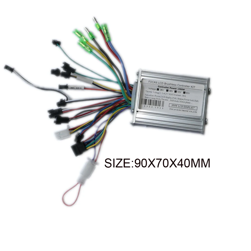 Motor BLDC de 24V/36V/48V/52V/60V, 350W, 18A, controlador sin escobillas para bicicleta eléctrica, con pantalla LCD