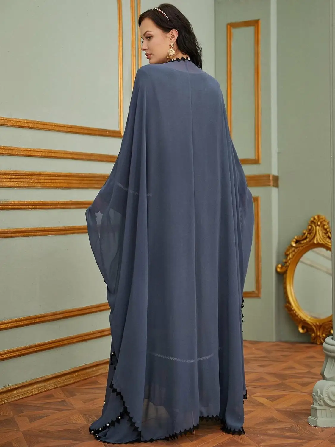 Kaftan Arabic Hijab Dress Kimono Cardigan Dubai Abaya Eid Mubarak Turkey Abayas for Women Caftan Marocain Robe Musulmane Longue