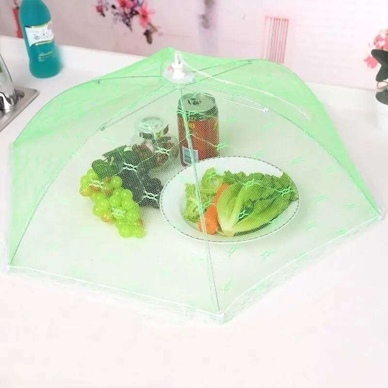 Portable Food Cover Umbrella Pop-Up Mesh Screen Protect Food Cover Net Tent Breathable Folded Dome Fly Anti Mosquito Umbrella