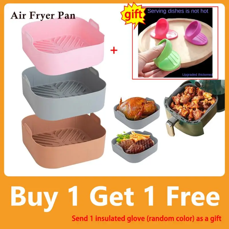 

Силиконовый поднос для фритюрницы, многоразовая квадратная форма для приготовления барбекю, барбекю, выпечки в духовке, 21 см