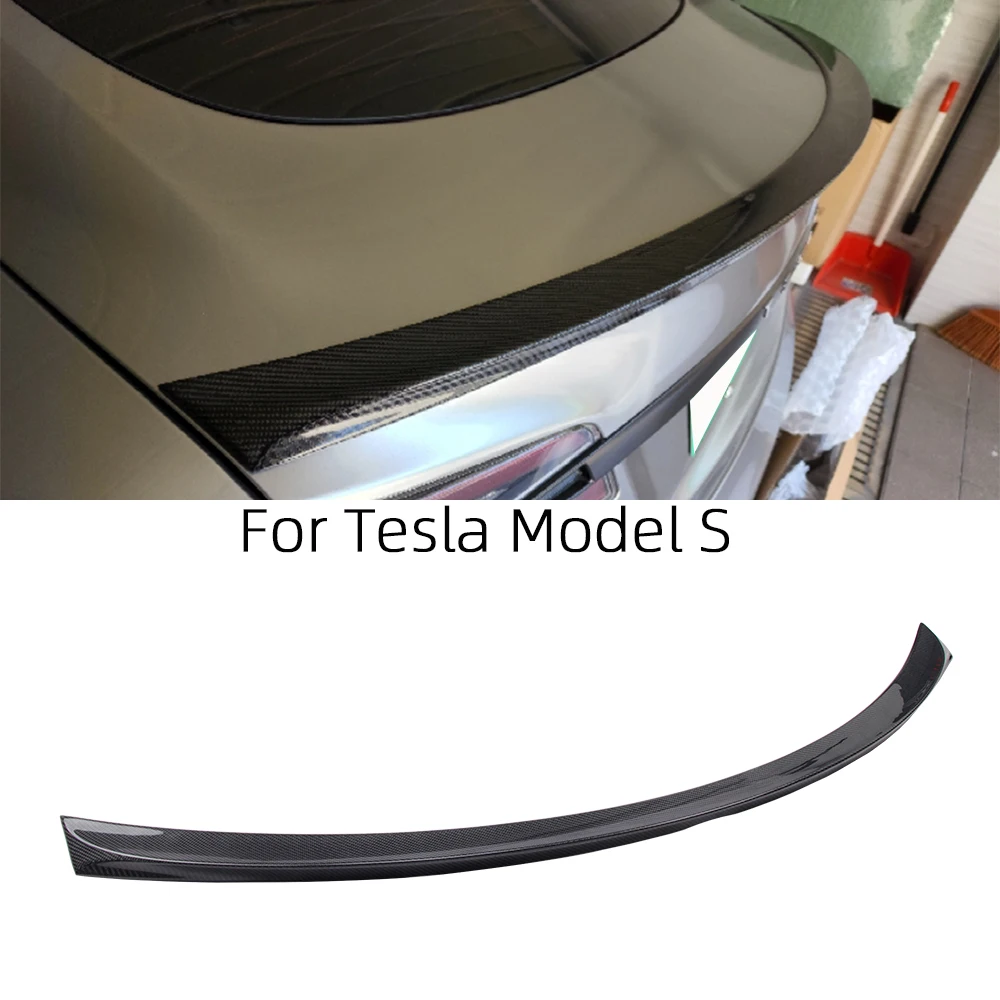 For Tesla Model S Ts Style Carbon Fiber Rear Spoiler Trunk Wing 2012