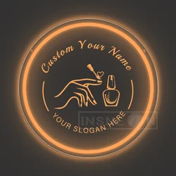 Personalized Pink LED Neon Sign with USB and Switch Control for Nail Salon and Home Décor (Orange)