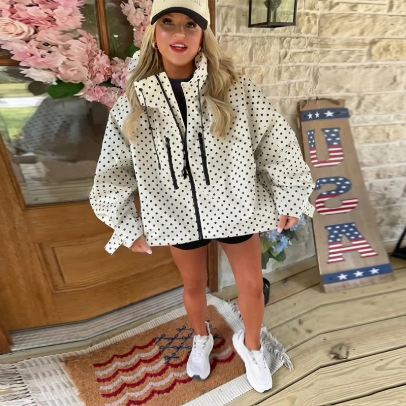 white polka dots