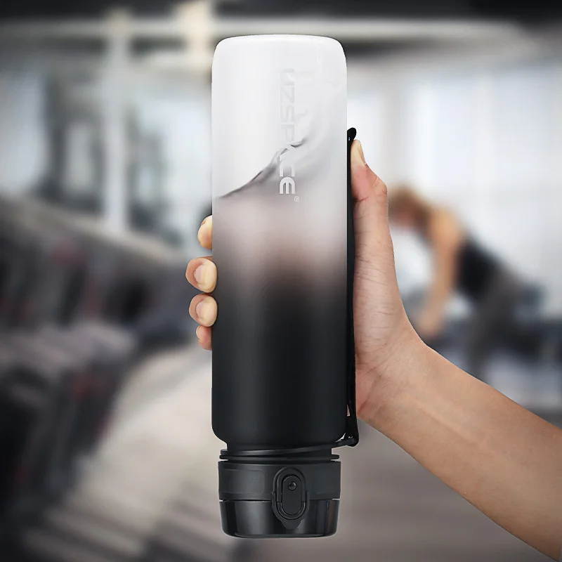 Water Bottle Sports Water Bottle Sports Bottle Plastic Water Bottle Plastic Cup 500/1000ml Sport Water Bottle BPA Free With Bounce Lid Time Marker Leak-proof Frosted Tritan Plastic Cup for Outdoor Fitness Gym