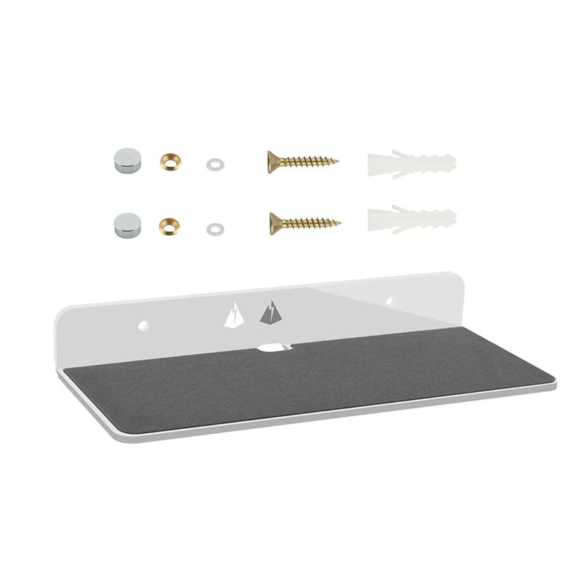 

Wall Shelf Speaker Stand, Acrylic Wall Mount Display Shelf for Bluetooth Speaker, Webcam, Cell Phones, Toy-White
