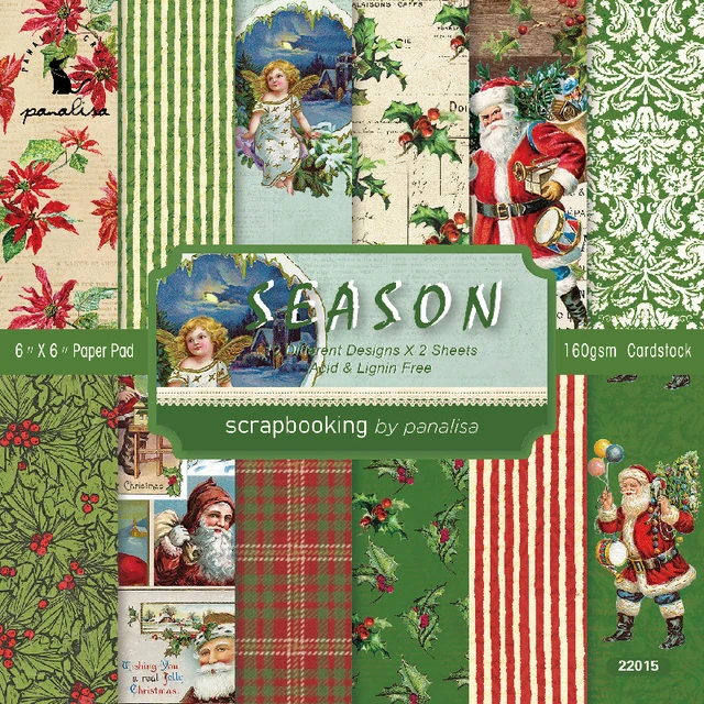 Patterns Christmas Craft Paper  Scrapbook Paper Pad Christmas - Craft 6  Vintage - Aliexpress