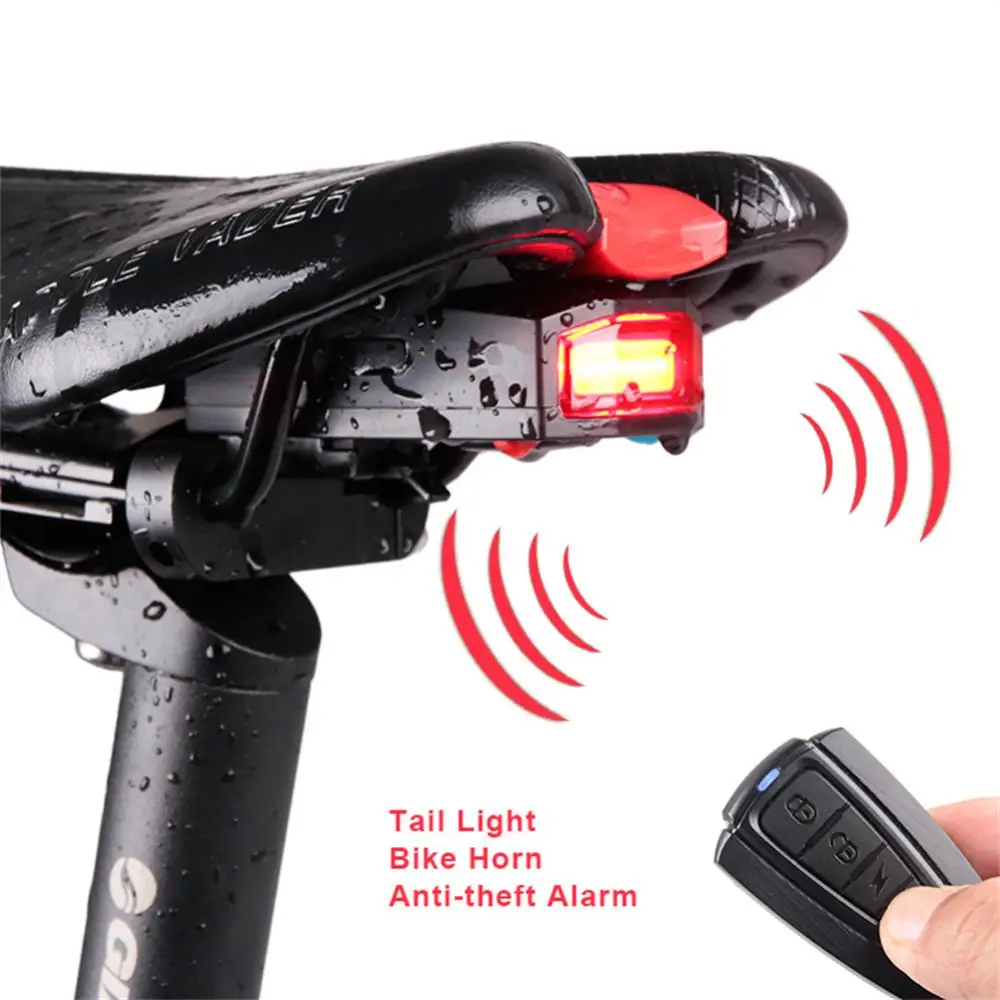 

ANTUSI A8 A6 Road Bike Anti-theft Alarm Loc MTB Lamp Automatic Brake Taillight Remote Bicycle Rear Light Wireless Bell