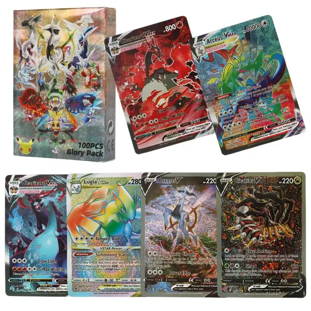 Latest Pokemon Cards Scarlet Violet New 10EX 90Vstar in English Letter with  Shiny Arceus Miraidon Koraidon Kids Pokemon Gift - AliExpress