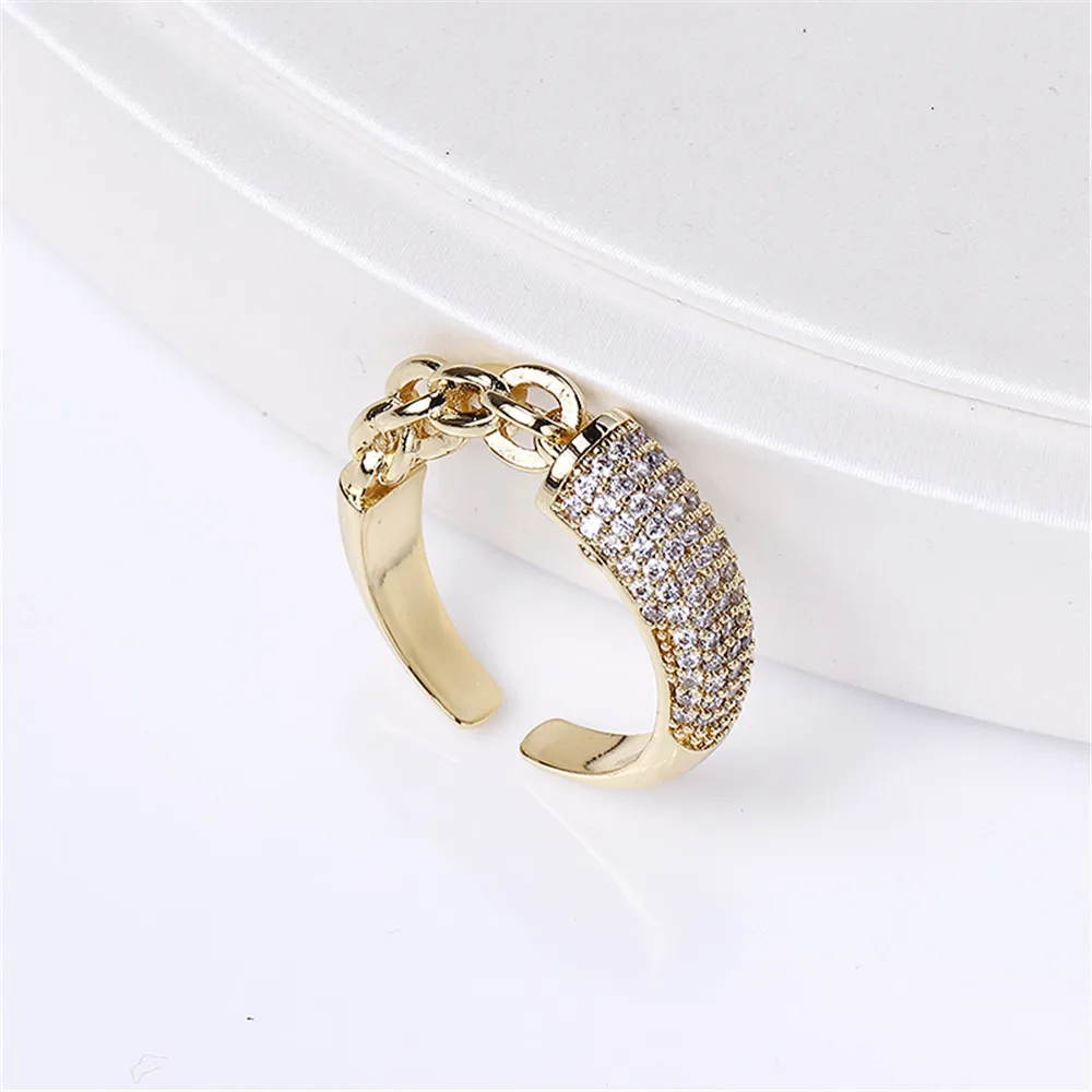 Domestic 14k Gold Plated Color-preserving Simple Pearl Ring with Adjustable DIY Accessories Wholesale