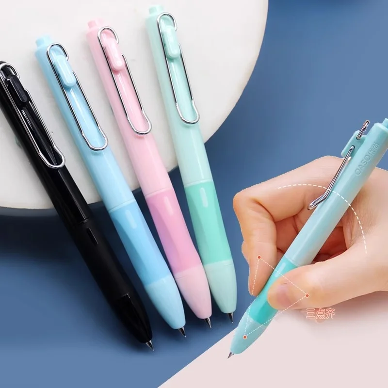 OASO K018 Sealed Press Fountain Pen Retractable 0.5mm Nib Press Office School Student Pen Set with 2pcs Blue Ink Cartridges 2