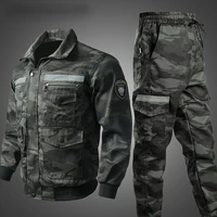 Spring Autumn Thickened Camouflage Suit Men Wear-resistant Dirt-resistant Labor Work Clothes Factory Workshop Tactics Tooling 2