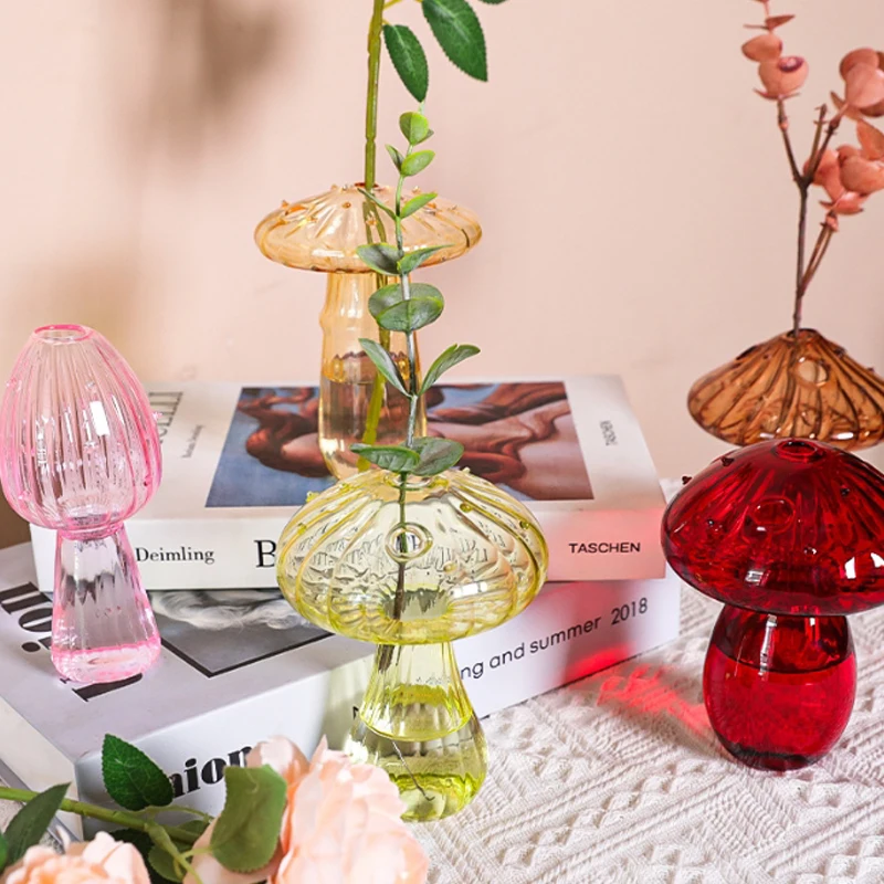 

Стеклянная Ваза для цветов в виде грибов, Ваза для цветочной бутылки, Ваза для украшения растений, горшок для гидропоники, Цветочный декор для комнаты Ваза