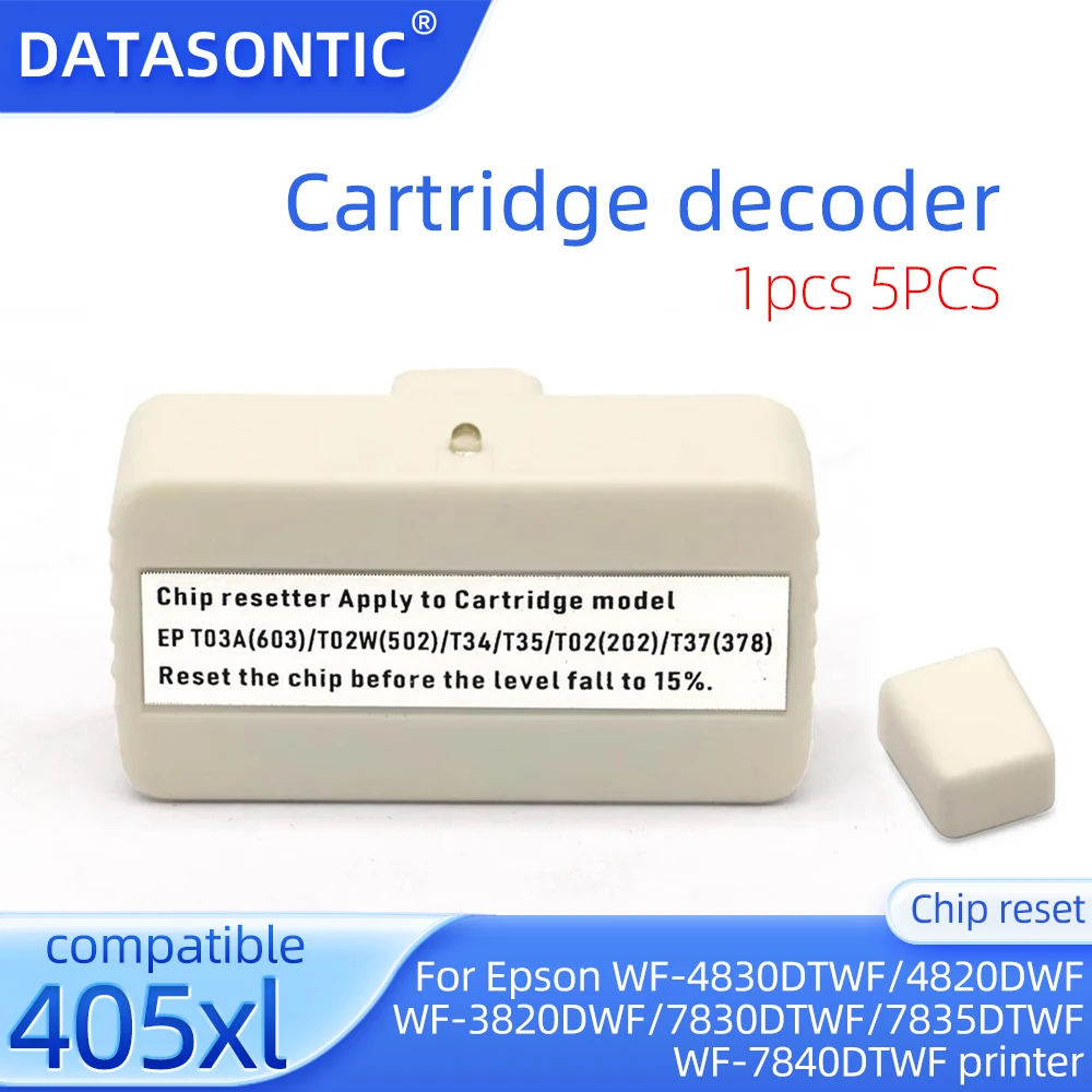 

405xl сброс чипа для Epson WF-4830DTWF 3820DWF WF-4820DWF WF-7830DTWF WF-7835DTWF принтер 405 декодер для чернильных картриджей