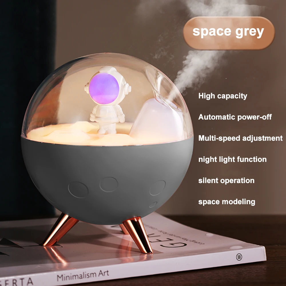 

350ML Space Astronaut Air Humidifier Diffuser Portable Desktop Humidifier USB Powered Cool Mist Sprayer With Nightlight Home Car