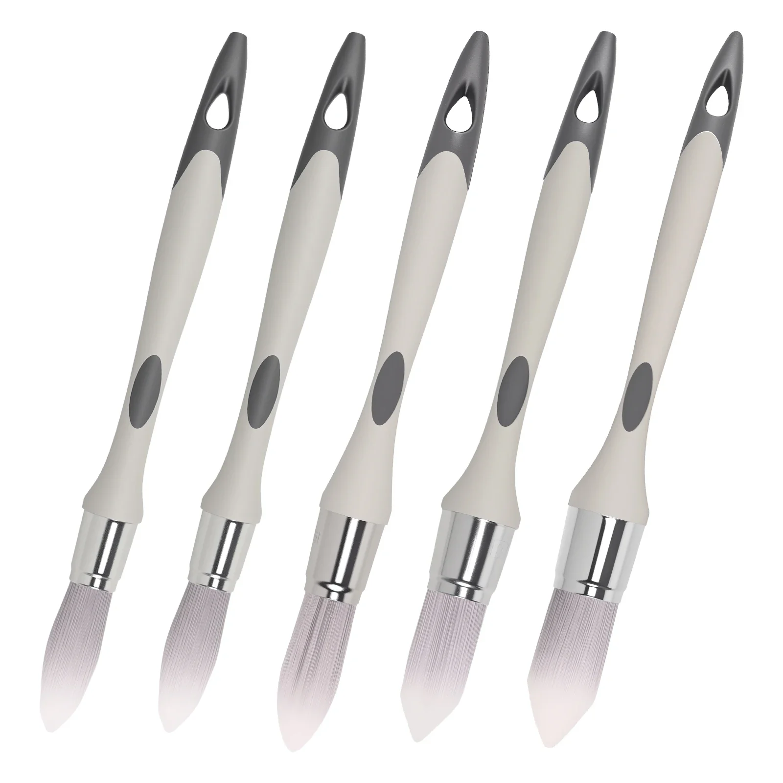 5Pcs Painting Wall Brushing Interior Concealed Edge Trimming Color Separation Paint Brush Edger Tool Handheld Round Paint Brush