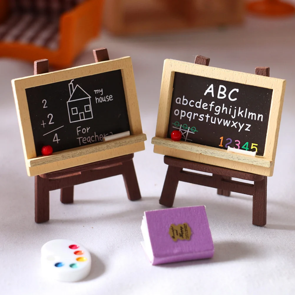 5PCS Small Desk Easels Mini Dollhouse Canvas Painting Holder Wooden Easels Tabletop Display Stand For Photo Chalkboard Signs