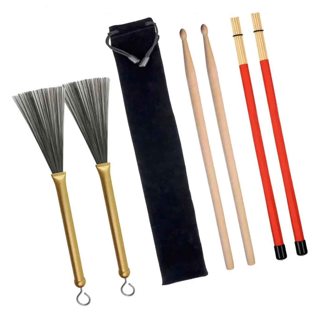 

1/set 5A Drumsticks Retractable Drum Wire Brushes Rod Brush Sticks for Drum