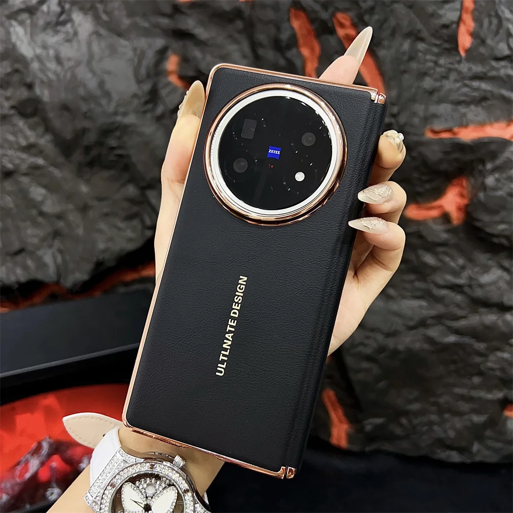 Luxury PU Leather Skin Plating Protective Back Cover Case