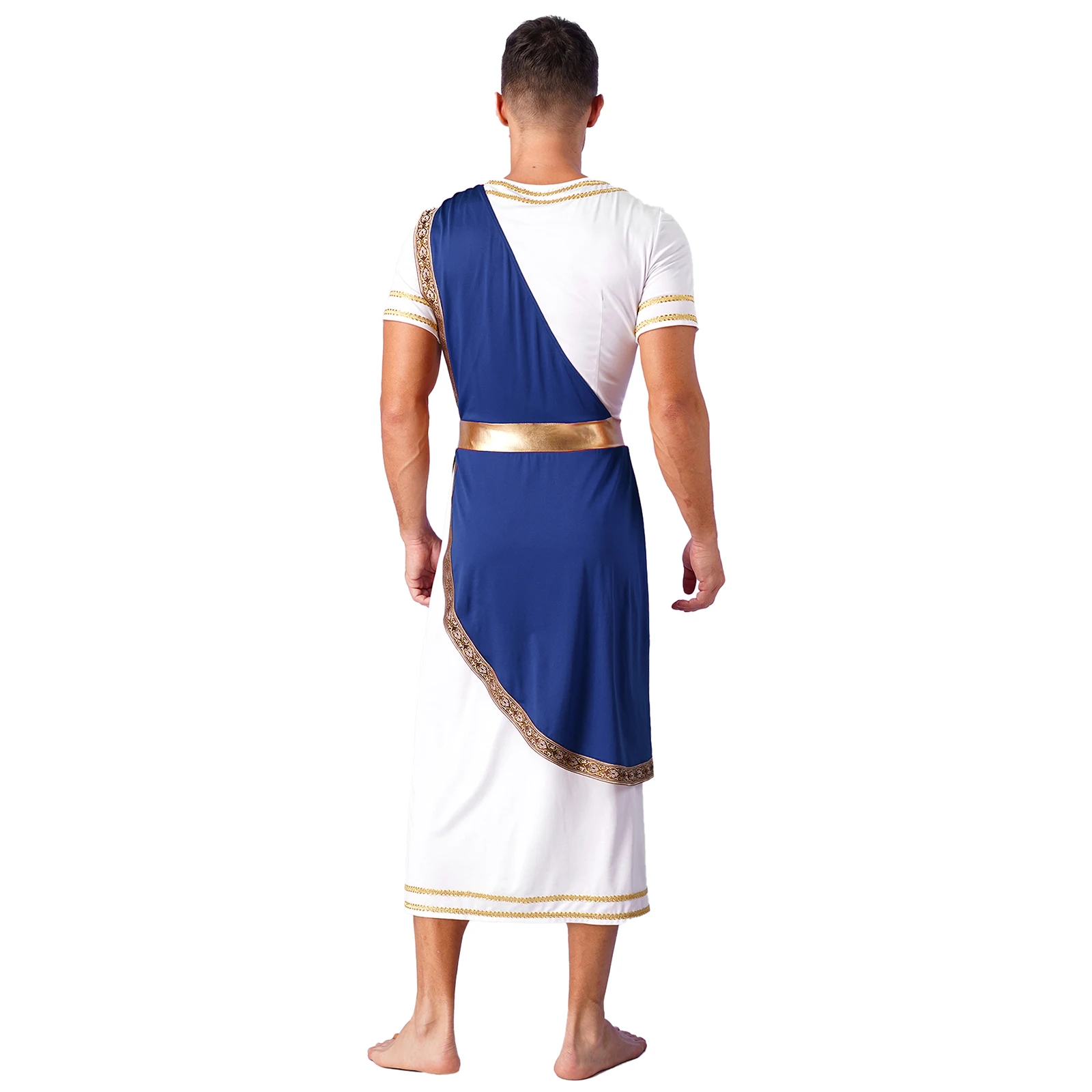 Mens Mythology Toga Rome Spartan Ancient Greek Retro Vintage Themed Shows Cosplay Outfit Short Sleeve Vintage Warrior Costumes