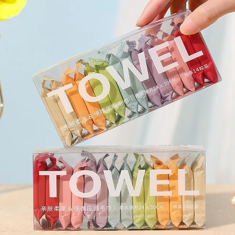 Disposable Compressed Towels Portable Travel Towel Thickened Compressed Face Cleansing Beauty Square Towel Bathroom Washcloth 2
