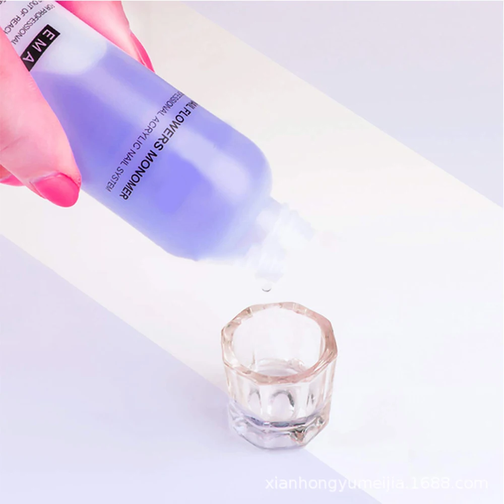 120ML Monomer Acrylic Nail Liquid 4 oz - Professional Acrylic Nail Liquid Monomer for Acrylic Powder Nails Extension Nail Brush 3