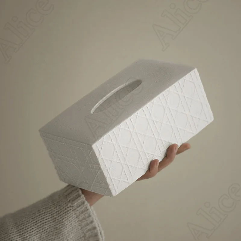 

Европейский ткацкий текстурный тканевый ящик современные ручные искусства керамические тканевые коробки обеденный стол Декор Настольный диспенсер салфеток Держатель домашний декор